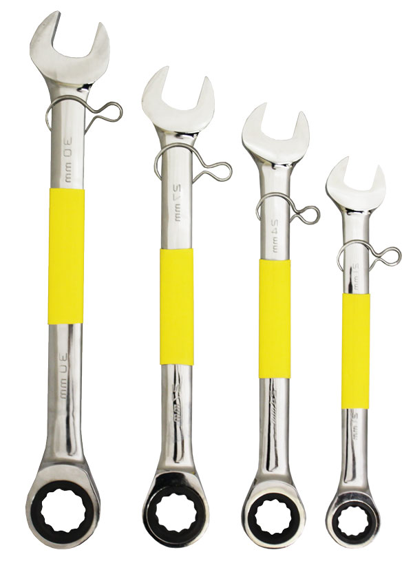 STOPDROP TOOLING IMPERIAL & METRIC COMBINATION RATCHET WRENCHES FOR WORKING AT HEIGHT